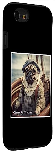 Iphone Se (2020) / 7 / 8 Pug Funny Dog Humor Fishing On Boat Case #TOP2
