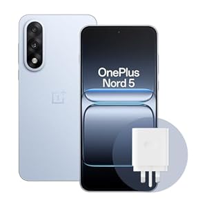 OnePlus Nord 5 5G Smartphone, 12GB RAM 512GB ROM, 6.77-Inch 144Hz AMOLED Display, Snapdragon 8s Gen 3, 50MP Ultra-Clear Camera, 5200mAh Battery with 80W SUPERVOOC Fast Charge, Dry Ice