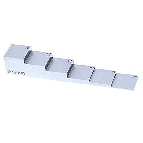 Bloque de calibración de 6 pasos 1mm 3mm 5mm 10mm 15mm 20mm para medidor ultrasónico de espesor material acero 1018 miniatura 1