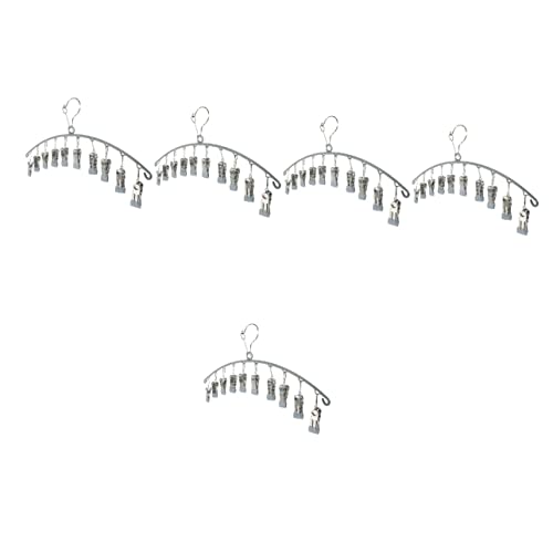 Alipis 5 Uds Ropa Interior A Prueba De Viento Bebé Secador De Acero Inoxidable para Perchas Espacio Perchas Aire Goteo Faldas Clips Organizador Colgante Clip con Secado