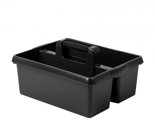 Kitchen Tidy Organiser Cleaning Caddy Multipurpose Cleaning Tools Storage Caddy with Strong Plastic Carry Handle – Black