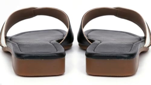Image of Women's Square Toe Buckle Strap Flat Slides
