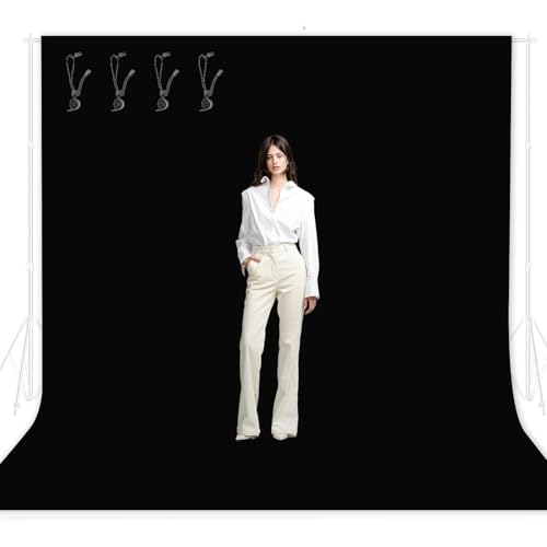 Image of EMART 10x10ft Black Photo Backdrop Screen for Photography, Large s Drapes Party Background Curtain, Polyester Fabric Sheet Video Studio Portrait Photoshoot