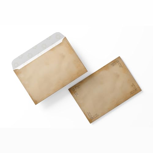Image of alterEgo Vintage Papyrus A4 Letter Writing Paper Set - 24 Sheets for Letters, Poetry & More (matched with premium assorted envelopes). Printed one side only.