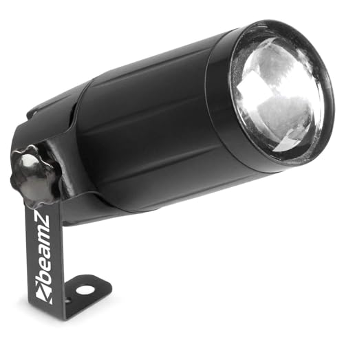 BeamZ PS6WB Projecteur Spot Boule à Facettes - 6 Watts, Angle 10°, Boitier en Plastique Solide, Avec Support de Montage, Idéal pour Créer une Ambiance Scintillante
