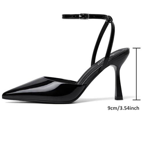 Image of Susanny Heels for Women Stiletto Closed Pointed Toe Backless Dress Shoes High Heels Sexy Kitten Pumps Wedding Guest Party Dance Prom Dressy Comfort Shoes