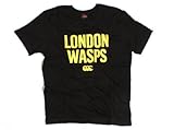 London Wasps Kinder T-Shirt Rugby-Spieler, Schwarz/goldfarben