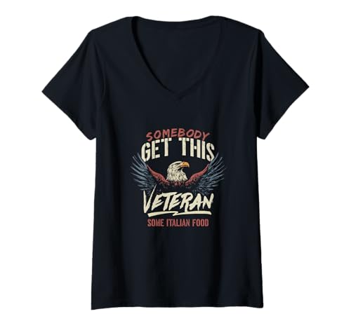 Femme Soldier Patriotism Drapeau américain American Pride Veterans Day T-Shirt avec Col en V