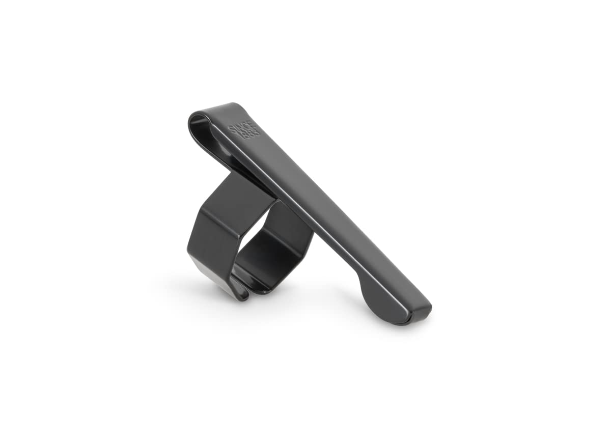 Kaweco Pen Clip Sport Octagonal in Black for Sport, Calligraphy and Sketch Up Series I Pen Holder with Subtle Logo as Accessory | Pen Accessory Made of Stainless Steel I Black