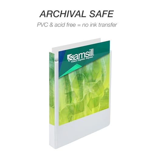 Image of Samsill Plant-Based 1 Inch Durable Round Ring, View Binder, Eco-Friendly, USDA Certified Biobased, Single, White