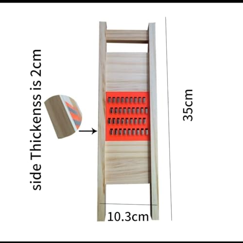 Wooden Kitchen Grater Board, Multi-Purpose Vegetable and Carrot Grater with Metal Insert, Natural