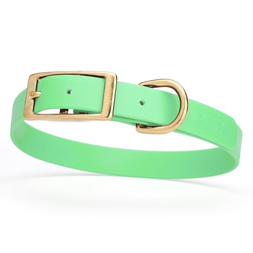 Image of Viper Biothane Heavy Duty Waterproof Dog Collar Strong Coated Nylon Webbing w /Solid Brass Hardware Odor-Proof for Easy Care to Clean High Performance Fits Small Medium or Large Dogs, Sea Foam Green