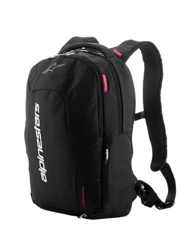 Alpinestars Mochila de motocicleta City Hunter V2, impermeável, leve, design ergonômico, acolchoado e seguro para motociclistas, Preto/branco, One Size, Motociclismo