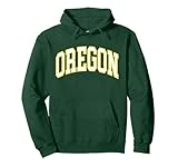 Vintage Oregon Men Oregon Women Retro Green Yellow Throwback Pullover Hoodie