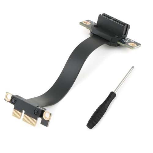 PCI-E 3.0 Riser Cable PCIe Extension Cable for Graphics X1 to X1/ M to F/90° to 90° for M.2/ WiFi/Network/USB/Sound Cards PCIe 3.0 X1 Riser Cable Accessories Reparation Parts(100mm)