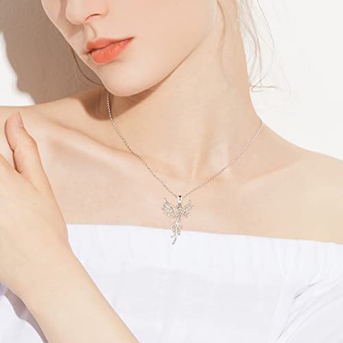 925 Sterling Silver Rising Phoenix Necklace Pendant Rise from the Ashes Jewelry Gifts for Women Christmas Birthday 5