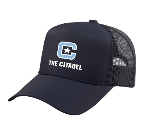The Citadel Bulldogs TC10 Trucker Hat with Adjustable Mesh Back, Navy Blue
