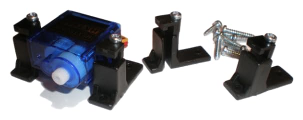 Servo Mounting Brackets, Standard and Micro Size Compatible, 2-Pack Made in tough nylon comes with fixing screws.