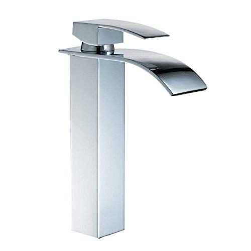 Robinet de lavabo cascade chromé mitigeur eau chaude et froide - 2