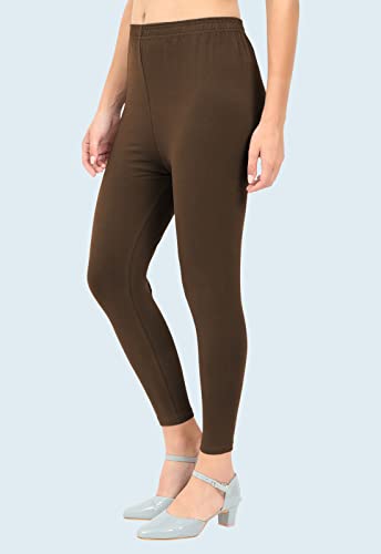 Image of POPOLO Women's Super Soft Ankle Length Cotton Lycra Solid Stretchable Legging