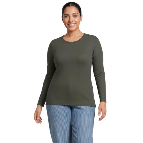 Image of Lands' End Women's Cotton Rib Knit T-Shirt