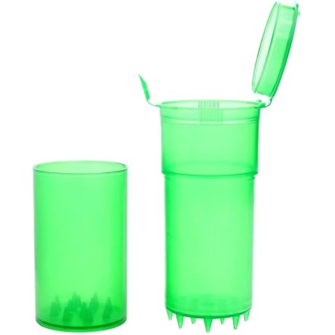 ShredTainer Pop Top Storage Container w/Built-In Grinder - Child Resistant (Green) Cover