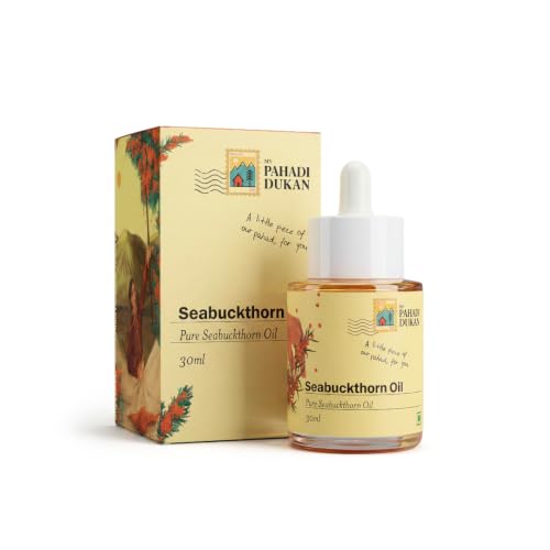 Image of My Pahadi Dukan Sea Buckthorn Berry Oil 30ml, CO₂ Extracted, Natural Vitamin C & Omegas, Brightening Serum for Spots, Scars & Fine Lines, Anti-Aging Glow, Nourishing, Collagen Boosting