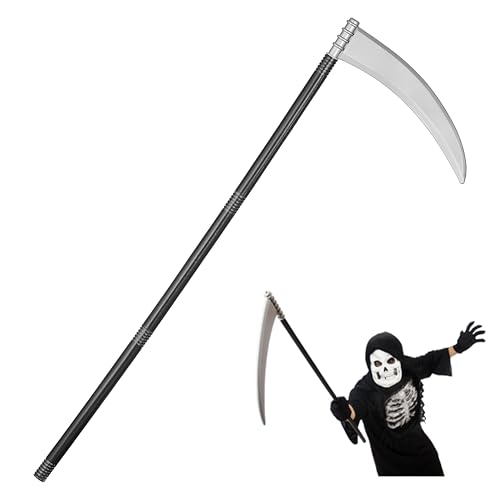 Balinco Sensenmann Sense Zerlegbares Halloween Zubehör für Erwachsene Verstellbare Länge Horror Kostüm Accessoire für Karneval Fasching Cosplay