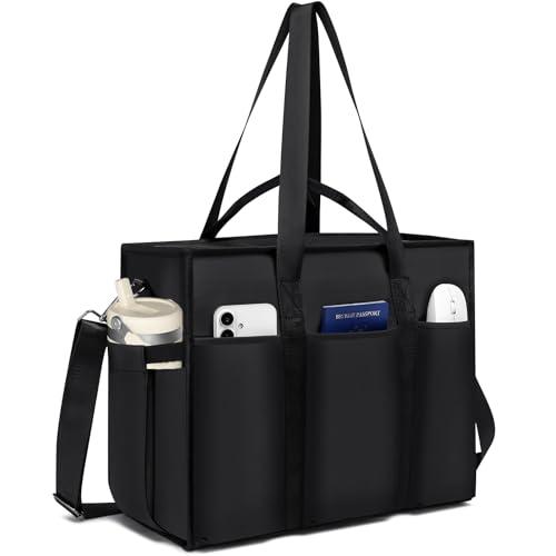 KEBEIXUAN Tote Bag for Women Work, Laptop Bag with Thick Bottom, Waterproof, 22 Pockets for Teacher, Nurse, Professionals
