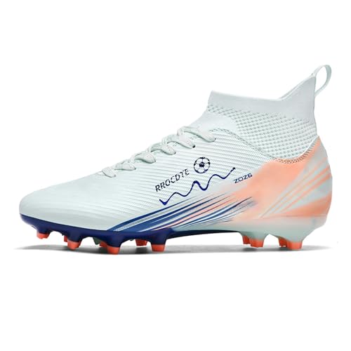 Soccer Shoes for Mens Womens High Top AG Long Spikes Students Game Sports Training Football Cleats2
