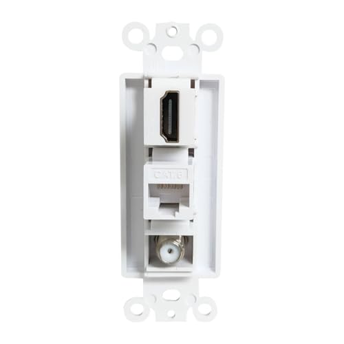 Placa de pared coaxial HDMI Ethernet toma de red y televisión multimedia 3
