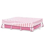 Sobana Rectangular Pool Cover,Waterproof Covers for 7' x 5' x 24' Rectangular Metal Frame Above Ground Outdoor Swimming Pool,with Tie-Down Ropes & 4 Sandbags,Increase Stability(Cover only,Pink)