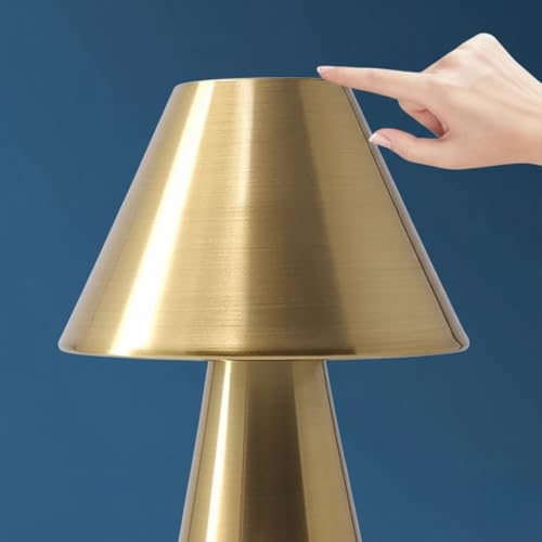 Image of New Cap Designer Table Lamp with 3 Color Modes Warm Cool Natural Light,Touch Stepless Dimming, 800 mAh Rechargeable Battery, Cordless Portable LED Light for Bedroom Bedside Desk Home Decor Use