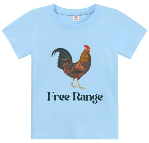 Image of Kids Short Sleeve Tees Toddler Crewneck T-Shirts Boys Girls Dino Raccoon Excavator Silly Goose Flower Girl Tops 2-7 Years