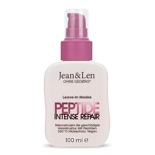 Jean & Len Mascarilla Capilar Leave-In Peptide Bond Repair, para cabello dañado, repara y reconstruye, alisa la fibra capilar, protección térmica hasta 230 °C, cuidado vegano, 100 ml