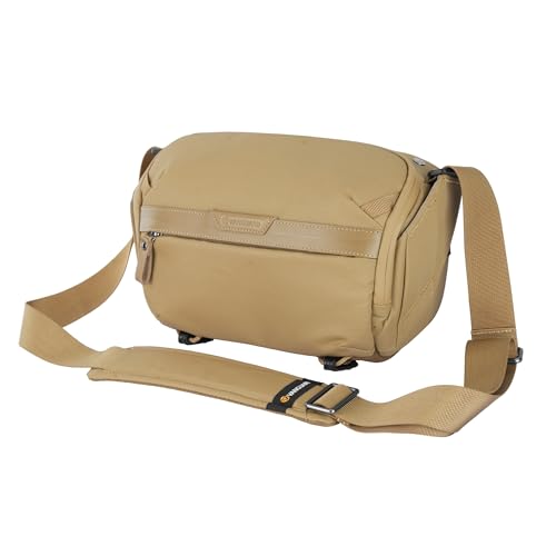 Image of VANGUARD VEO Metro S4L Camera & Everyday Shoulder Bag (Beige) - Fits Mirrorless /DSLR + 2 Lenses, 8.3 inch Tablet Storage, Top-Access Design, Travel-Ready