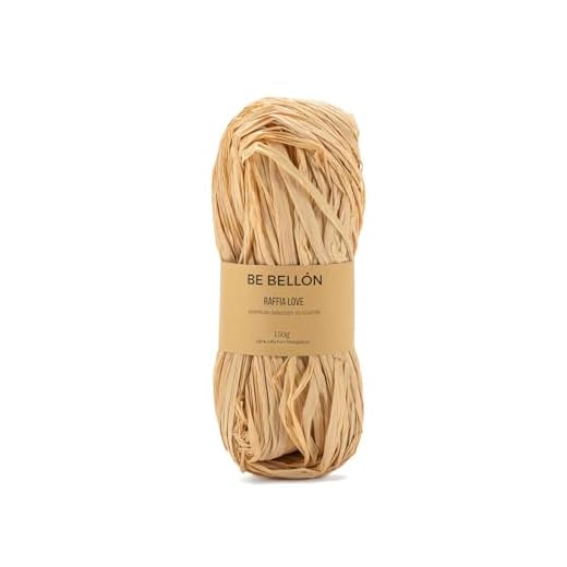 BE BELLÓN - Rafia Natural selección especial para Tejer bolsos y gorros - Raffia Love - Ovillo de rafia para Manualidades y Relleno - Madeja de rafia natural de colores (150 gramos, Natural)