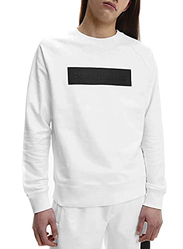 Sweat-shirt homme Calvin Klein Jeans au design épuré blanc XL