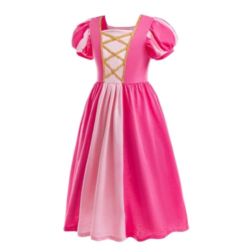 Lito Angels Princess Aurora Fancy Dress Up Clothes with Accessories for Kids Girls Age 7-8 Years, Hot Pink (Tag Number 130) - Image 3