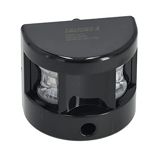 wellenshop Zweifarben - Positionslicht für Boote Schwarz, Lichtfarbe grün und rot kombiniert