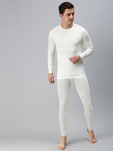 Image of Macroman M-Series Warmax Thermal Upper for Men with Full Sleeve Crew Neck in Double-Layered Viscose Cotton Poly Blend for Extreme Cold Weather