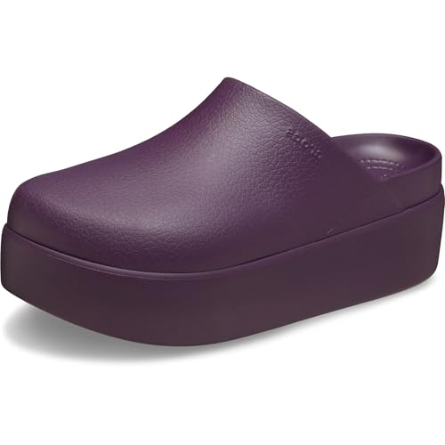 Crocs, Womens, Dylan Platform Clog, Mule Platform Shoes, Plush Plum, 7, M