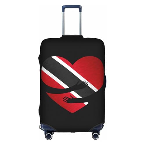 Travel Luggage Cover Trinidad And Tobago Flag Heart Fashion Washable Baggage Suitcase Protector Fit For Luggage Large