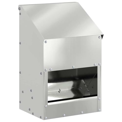 vidaXL Kip voerbak Zilver 21 x 16 x 33 cm Gegalvaniseerd staal, Overige, Rechthoekige, Industriële Structuren, Metalen Constructies en Duurzame Ontwerpen voor Stedelijke Ontwikkelingsprojecten
