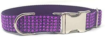 Big Pup Pet Fashion Purple Rhinestone Dog Collar, Girls, Female, Bling, Sparkly, Fancy, Designer, Glam (X Large 1" W X 17-26")