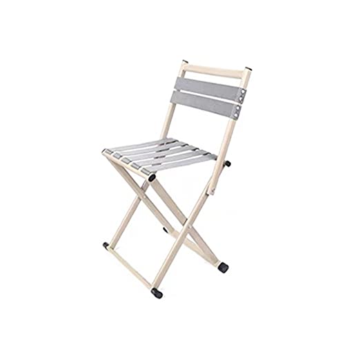 Silla plegable de metal con respaldo de larga duración, color beige
