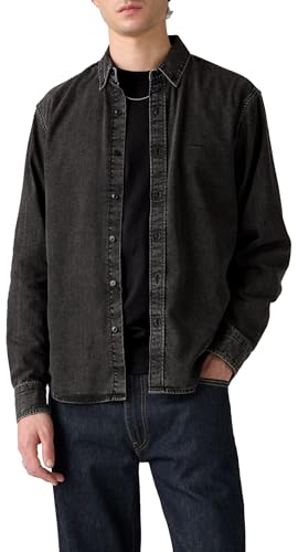 Levi's Authentic Button Down Camicia, Gizmo Washed Black, L Uomo