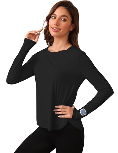 Women's Sun Shirts UPF 50+ Protection Shirts Rash Guard Long Sleeve Sun SPF Workout Tops Shirt for Swim Beach Running2