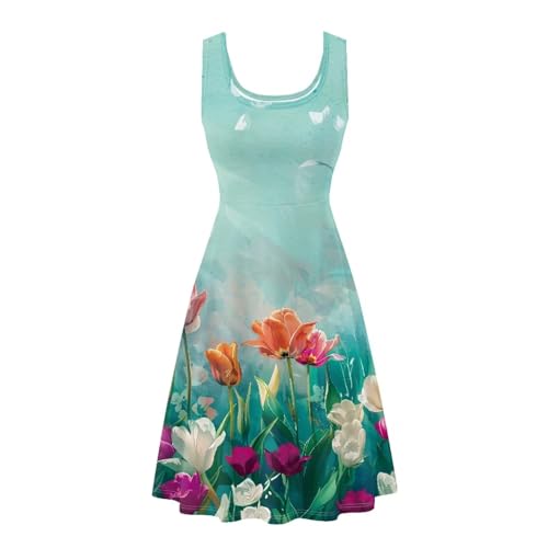 Image of TOADDITDO Womens Summer Sleeveless Tank Dress with 2 Side Pockets XS-4XL Plus Size