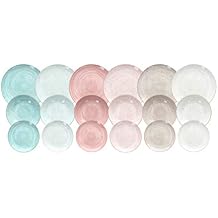Tognana Pepper Bamboo Porcelain Dinnerware Set, 18-Piece, Assorted Color